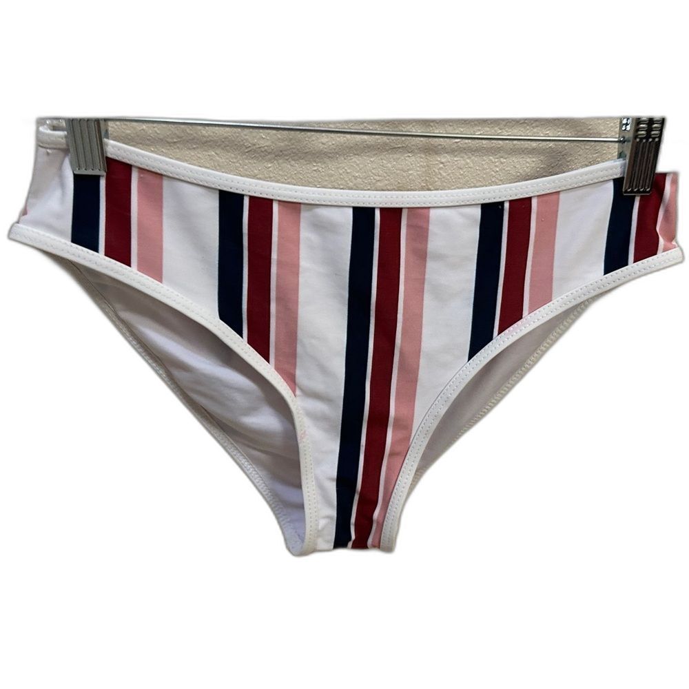 Cupshe Striped Wide Band Swimsuit Bikini Bottoms Women's Sz Small